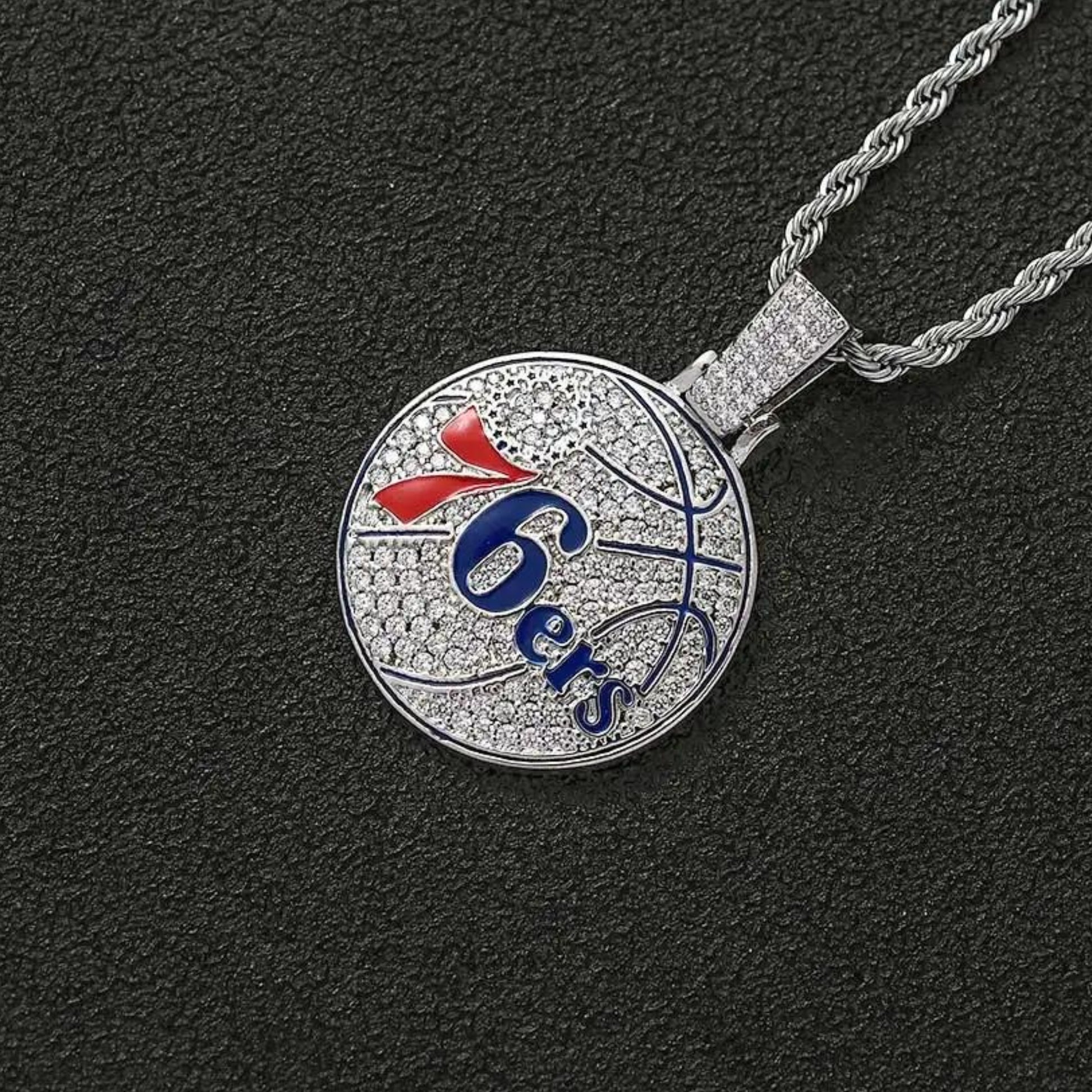 76ers Iced Out Pendant