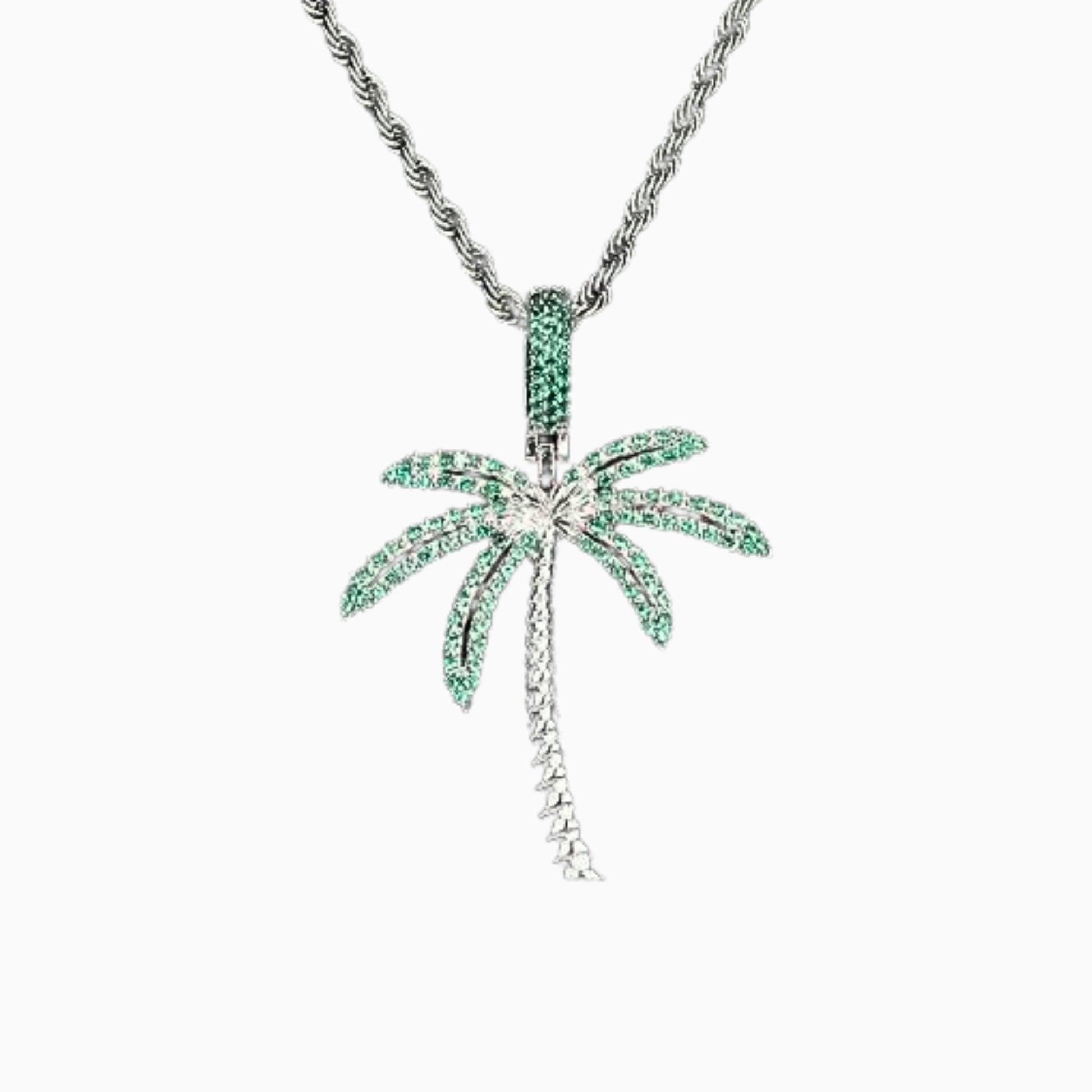 Palm Tree Iced Pendant