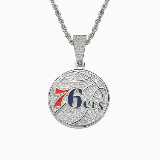 76ers Iced Out Pendant