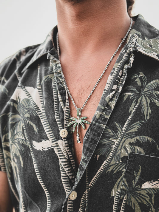 Palm Tree Iced Pendant