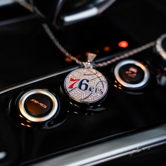 76ers Iced Out Pendant