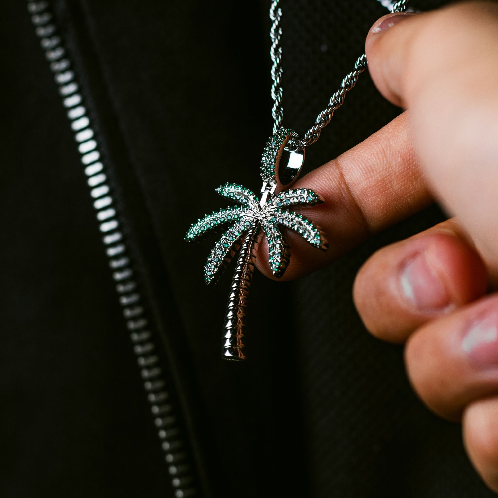 Palm Tree Iced Pendant